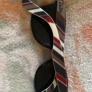striped authentic unisex ray ban sunglasses